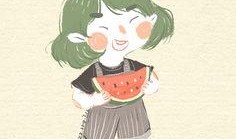 开朗女孩吃瓜,阳光女孩的瓜田奇遇记