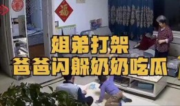 姐弟打架奶奶 吃瓜,家庭欢乐瞬间