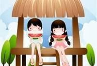 吃瓜情侣头像原图动漫,动漫头像中的甜蜜瞬间